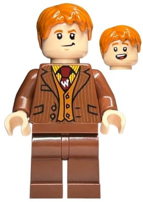 Fred Weasley - Reddish Brown Suit, Dark Red Tie, Grin / Smiling