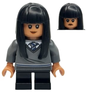 Cho Chang - Dark Bluish Gray Ravenclaw Sweater with Crest, Black Short Legs, Flexible Rubber Hair