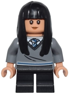 Cho Chang - Dark Bluish Gray Ravenclaw Sweater with Crest, Black Short Legs, Hard Plastic Hair