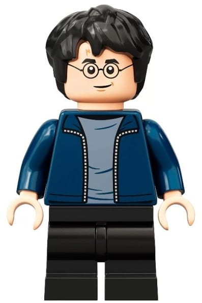 Harry Potter - Dark Blue Open Jacket over Sand Blue Shirt, Black Medium Legs