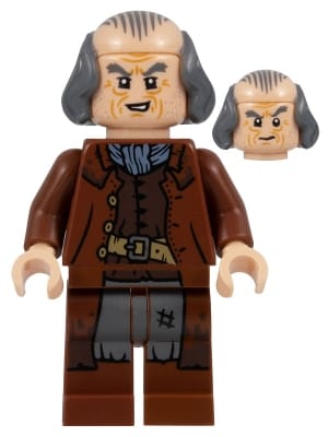 Argus Filch - Bald on Top, Reddish Brown Coat, Dark Brown Vest, Printed Legs