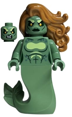 Merperson - Sand Green Body, Medium Nougat Wavy Hair