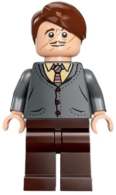 Professor Remus Lupin - Dark Bluish Gray Cardigan, Tan Shirt
