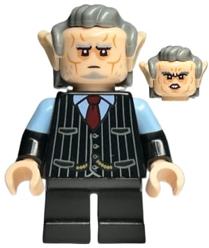 Goblin - Black Pinstripe Vest, Dark Bluish Gray Hair