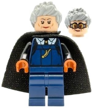 Madam Rolanda Hooch - Dark Blue Outfit with Large Whistle, Light Nougat Head, Black Spongy Cape