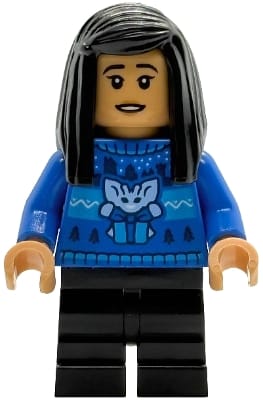 Cho Chang - Blue Holiday Sweater, Black Medium Legs