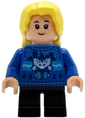 Luna Lovegood - Blue Holiday Sweater, Black Short Legs