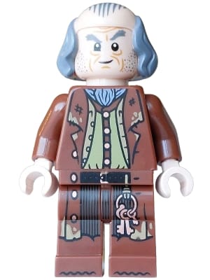Argus Filch - Bald on Top, Reddish Brown Coat, Dark Tan Vest, Olive Green Shirt