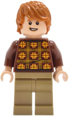 Ron Weasley - Reddish Brown Sweater with Yellow and Orange Plaid