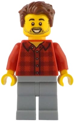 Rob the Fan Designer - Red Plaid Flannel Shirt, Light Bluish Gray Legs