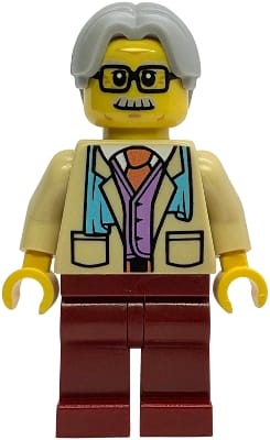 Tourist - Tan Suit Jacket, Dark Red Legs, Light Bluish Gray Hair