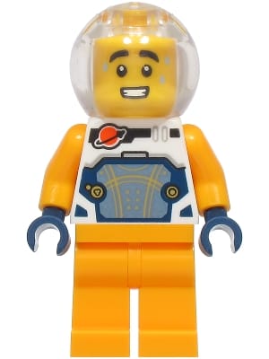 Astronaut - Male, White Spacesuit with Bright Light Orange Arms, Bright Light Orange Legs, Trans-Clear Fishbowl Helmet