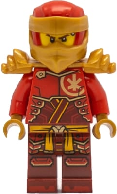 Kai - Dragons Rising, Tunic with Large Armor Plates, Red and Pearl Gold Head Wrap, Shoulder Armor