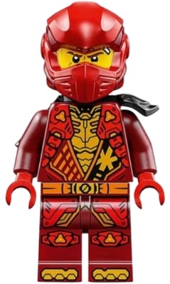 Kai - Dragons Rising, Tunic with Shoulder Armor, Dark Red and Red Head Wrap, Scabbard