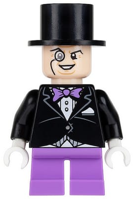 Source: BrickLink The Penguin - Medium Lavender Short Legs, Black Jacket