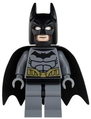 Source: BrickLink Batman - Dark Bluish Gray Suit, Gold Belt, Dark Bluish Gray Hands