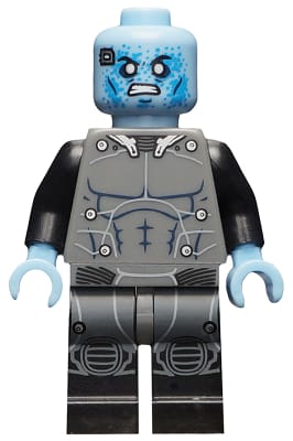 Electro - Black and Dark Bluish Gray Outfit, Bright Light Blue Head