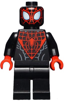 Spider-Man (Miles Morales) - Red Webbing on Head, Red Hands