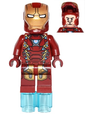 Source: BrickLink Iron Man - Mark 46 Armor, Small Helmet Visor, Foot Repulsors