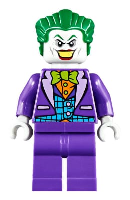 Source: BrickLink The Joker - Medium Azure Vest, Lime Bow Tie, Large Smile / Frown