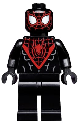 Spider-Man (Miles Morales) - Red Webbing on Head, Black Hands