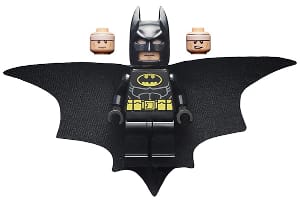 Source: BrickLink Batman - Black Suit with Yellow Belt and Crest (Type 2 Cowl, Outstretched Cape)