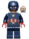 Captain America - Dark Blue Suit with Reddish Brown Belt, Red Hands, Helmet