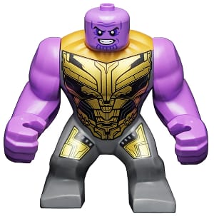 Thanos - Large Figure, Dark Bluish Gray Outfit with Gold Armor, Printed Legs, Smile