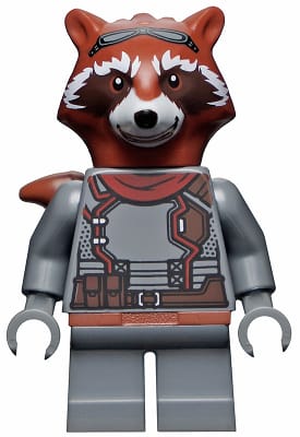 Rocket Raccoon - Dark Bluish Gray Outfit, Reddish Brown Head