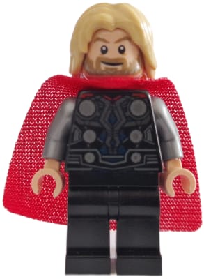 Thor - Spongy Cape with Single Hole, Black Legs, Tan Tousled Hair