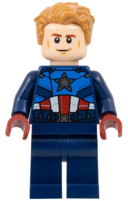 Captain America - Dark Blue Suit with Dark Blue Belt, Dark Red Hands, Hair