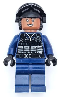 SHIELD Agent - Female, Tactical Vest, Black Goggles, Medium Brown Head