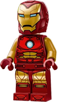 Iron Man - Dark Red and Gold Armor, Round Arc Reactor, Pearl Gold Arms, Helmet with Visor, Head-Up Display (HUD)