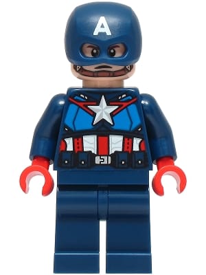 Captain America - Dark Blue Suit with Dark Blue Belt, Red Hands, Helmet