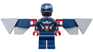 Captain America (Sam Wilson) - Dark Blue Suit, Dark Blue Plain Legs, Backpack and Wings