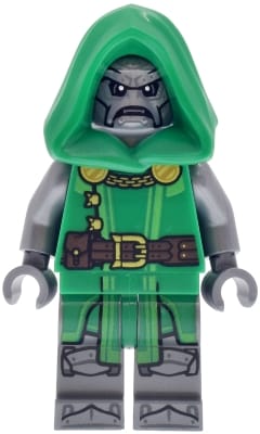 Dr. Doom - Green Hood, Flat Silver Arms and Legs