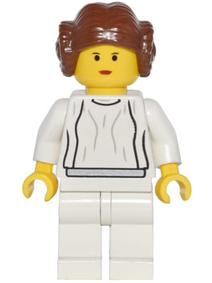 Source: BrickLink Princess Leia - White Dress, Simple Belt, Yellow Head and Hands