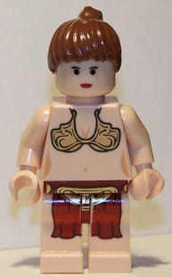 Source: BrickLink Princess Leia - Jabba Slave Outfit, Reddish Brown Ponytail
