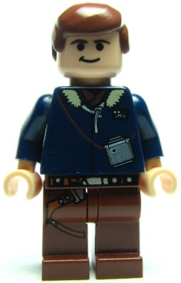 Source: BrickLink Han Solo - Light Nougat, Reddish Brown Legs with Holster