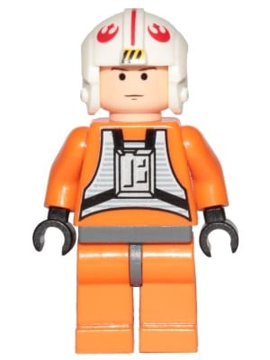 Source: BrickLink Luke Skywalker - Pilot Suit, Simple Torso and Helmet, Light Nougat Head