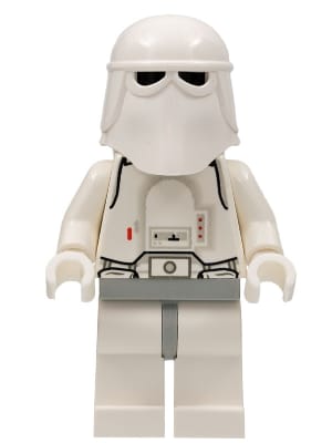 Source: BrickLink Snowtrooper, Light Gray Hips, White Hands