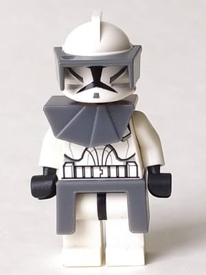 Clone Trooper (Phase 1) - Dark Bluish Gray Visor, Pauldron, and Kama, Large Eyes