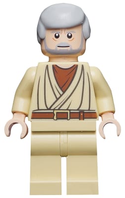 Obi-Wan Kenobi - Old, Light Bluish Gray Hair and Beard, Eyes with Glints