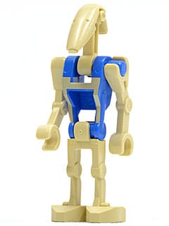 Source: BrickLink Battle Droid Pilot - Blue Torso with Tan Insignia, Angled Arms