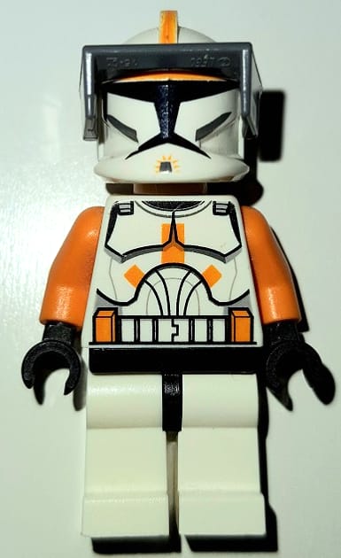 Clone Trooper Commander Cody, 212th Attack Battalion (Phase 1) - Dark Bluish Gray Visor, Large Eyes