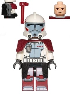 Clone ARC Trooper Hammer, Rancor Battalion (Phase 2) - Dark Red Cloth Pauldron, Black Cloth Kama, Large Eyes