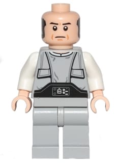 Lobot - Light Bluish Gray Uniform, Light Nougat Head, Black Eyebrows