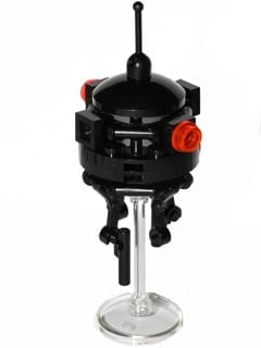 Source: BrickLink Imperial Probe Droid - Trans-Clear Dish Stand, Lever on Top