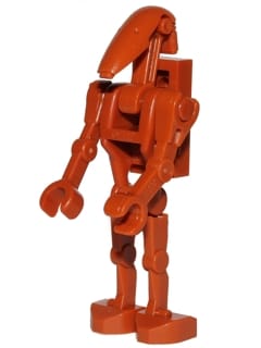 Battle Droid - Dark Orange, Angled Arm and Straight Arm, 1 x 2 Plate on Back