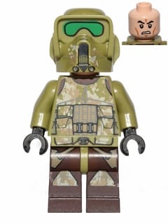 Source: BrickLink Clone Scout Trooper, 41st Elite Corps (Phase 2) - Kashyyyk Camouflage, Scowl